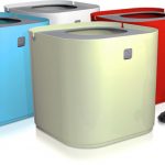 Bandeja sanitaria de diseño diferente: cajas altas de colores