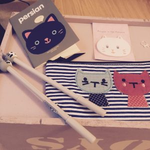 Sorteo Cosas de Gatos: estuche de tela, bolis Chii, post it y libreta gato Persian